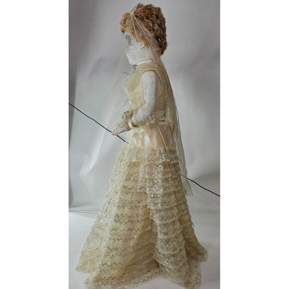 Haunted Scary Girl Bride Porcelain Doll Spooky Artist Hand Painted OOAK 28" - Picture 10 of 14